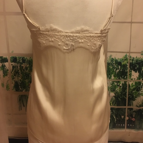 White/Cream, Silky, Laced, Small Tank Top - Picture 2 of 5
